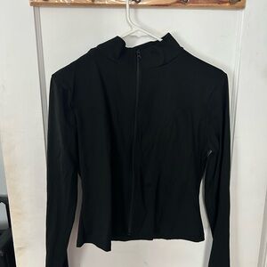 Black Women's Zip-Up Top